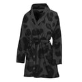 Black Leopard Print Women's Bathrobe