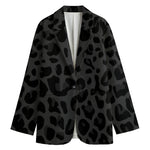 Black Leopard Print Women's Blazer
