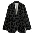 Black Leopard Print Women's Cotton Blazer