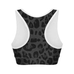 Black Leopard Print Women's Sports Bra