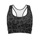 Black Leopard Print Women's Sports Bra