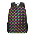 Black Mermaid Scales Pattern Print 17 Inch Backpack