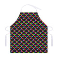 Black Mermaid Scales Pattern Print Adjustable Apron