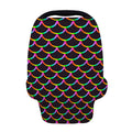 Black Mermaid Scales Pattern Print Baby Seat Cover