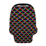 Black Mermaid Scales Pattern Print Baby Seat Cover