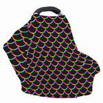 Black Mermaid Scales Pattern Print Baby Seat Cover