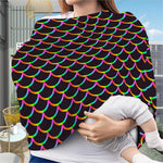 Black Mermaid Scales Pattern Print Baby Seat Cover
