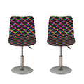 Black Mermaid Scales Pattern Print Bar Stool Covers