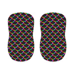 Black Mermaid Scales Pattern Print Bar Stool Covers