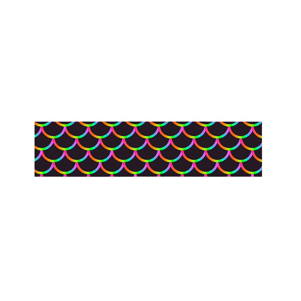 Black Mermaid Scales Pattern Print Bed Runner