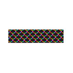 Black Mermaid Scales Pattern Print Bed Runner
