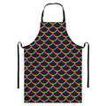 Black Mermaid Scales Pattern Print Bib Apron With Pocket