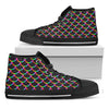 Black Mermaid Scales Pattern Print Black High Top Sneakers