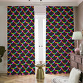 Black Mermaid Scales Pattern Print Dimout Pencil Pleat Curtains
