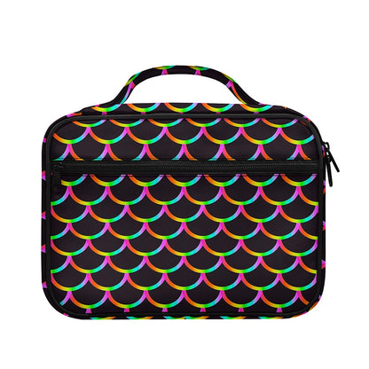 Black Mermaid Scales Pattern Print Briefcase Bible Bag