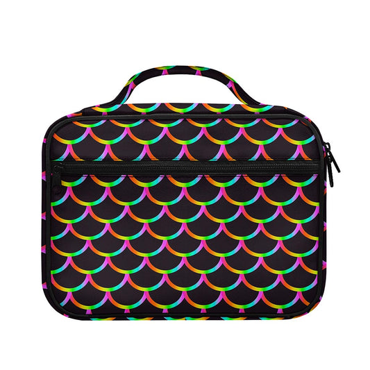 Black Mermaid Scales Pattern Print Briefcase Bible Bag