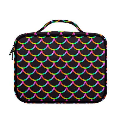 Black Mermaid Scales Pattern Print Briefcase Bible Bag