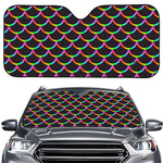 Black Mermaid Scales Pattern Print Car Windshield Sun Shade