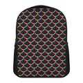 Black Mermaid Scales Pattern Print Casual Backpack