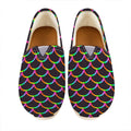 Black Mermaid Scales Pattern Print Casual Shoes