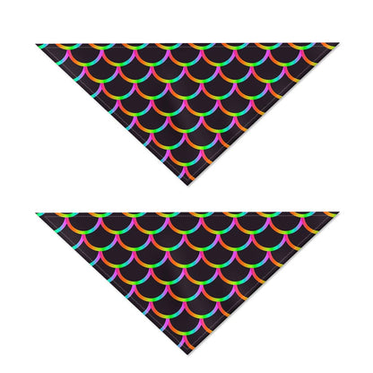 Black Mermaid Scales Pattern Print Dog Bandana