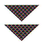 Black Mermaid Scales Pattern Print Dog Bandana
