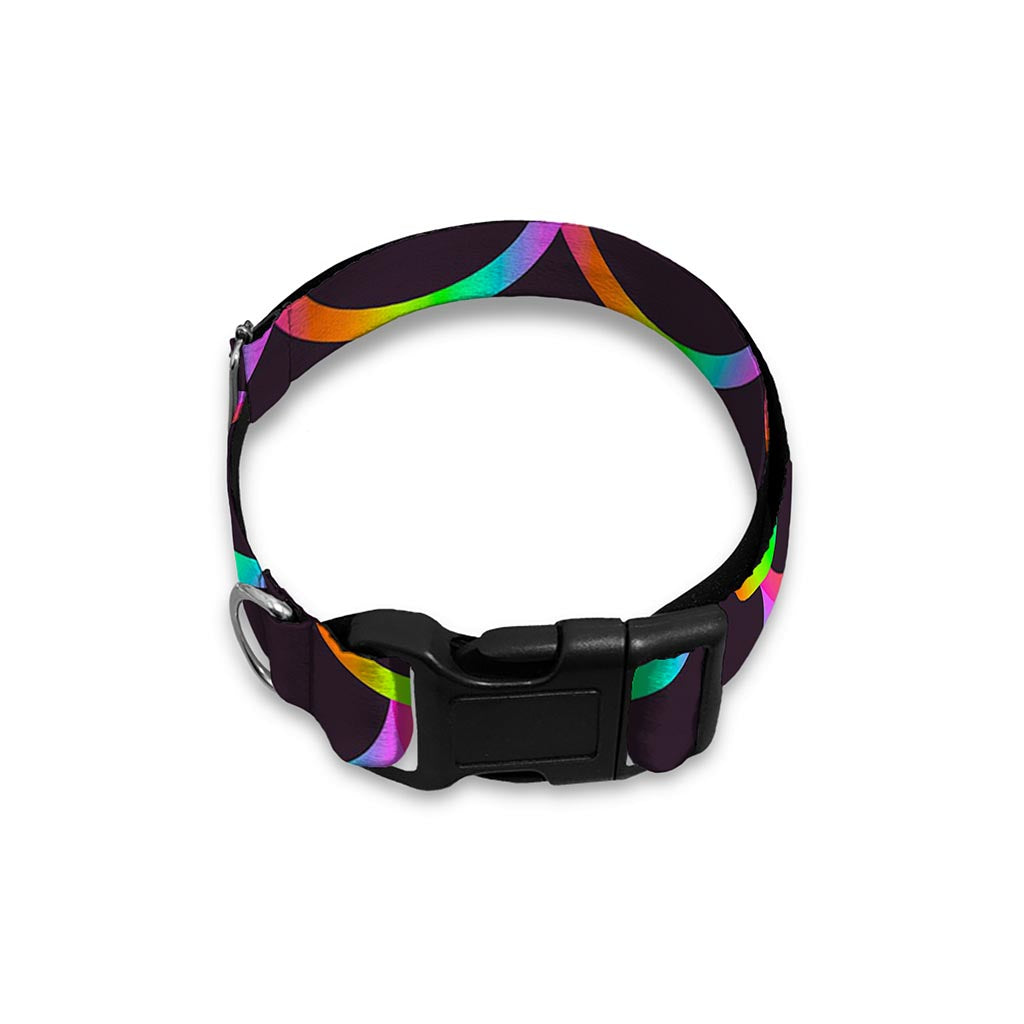 Black Mermaid Scales Pattern Print Dog Collar