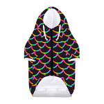 Black Mermaid Scales Pattern Print Dog Zip Up Hoodie