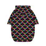 Black Mermaid Scales Pattern Print Dog Zip Up Hoodie