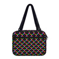 Black Mermaid Scales Pattern Print Double Strap Bible Bag