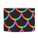 Black Mermaid Scales Pattern Print Drum Lamp Shade