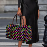 Black Mermaid Scales Pattern Print Duffle Bag
