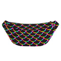 Black Mermaid Scales Pattern Print Fanny Pack