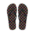 Black Mermaid Scales Pattern Print Flip Flops