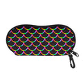 Black Mermaid Scales Pattern Print Glasses Case