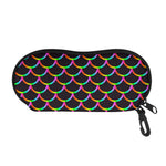 Black Mermaid Scales Pattern Print Glasses Case