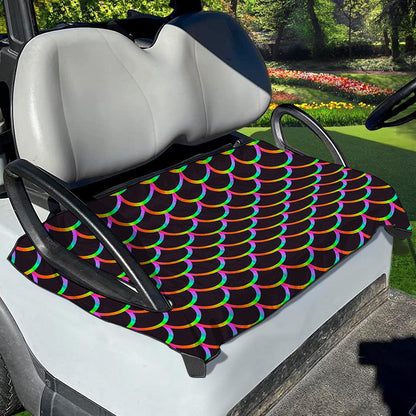 Black Mermaid Scales Pattern Print Golf Cart Seat Cover