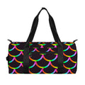Black Mermaid Scales Pattern Print Gym Bag