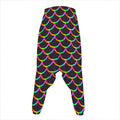Black Mermaid Scales Pattern Print Hammer Pants
