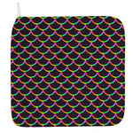 Black Mermaid Scales Pattern Print Hand Towel