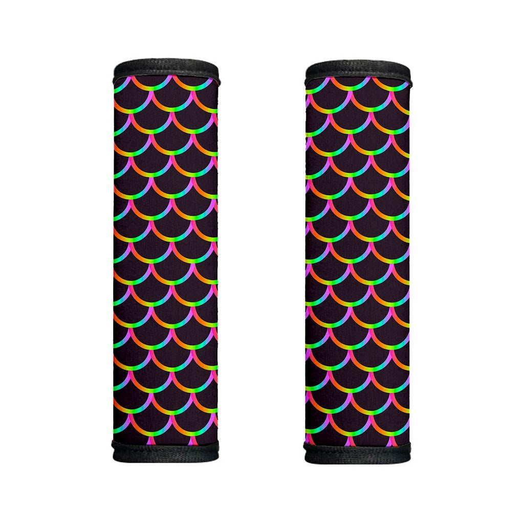 Black Mermaid Scales Pattern Print Handle Covers
