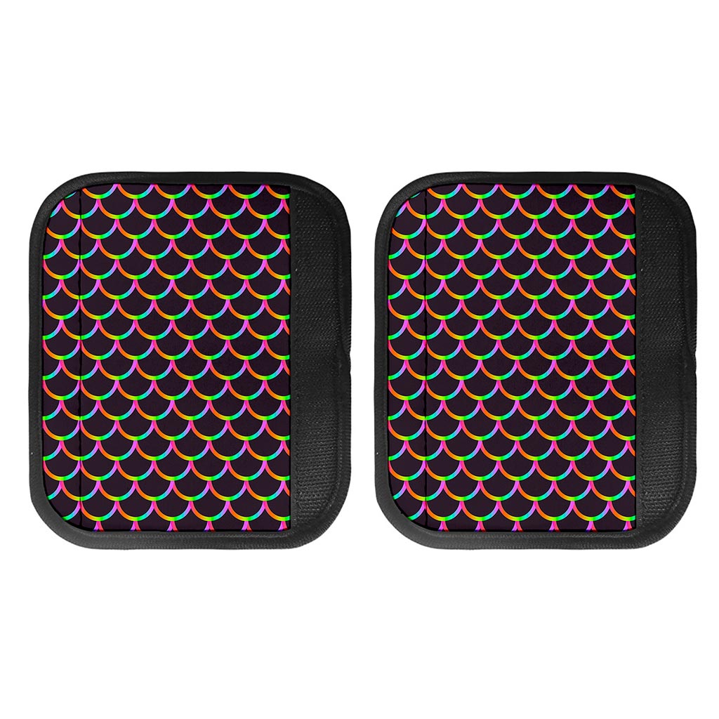 Black Mermaid Scales Pattern Print Handle Covers