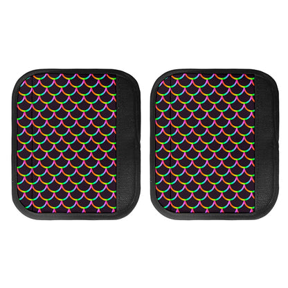 Black Mermaid Scales Pattern Print Handle Covers