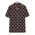 Black Mermaid Scales Pattern Print Hawaiian Shirt