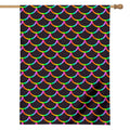 Black Mermaid Scales Pattern Print House Flag