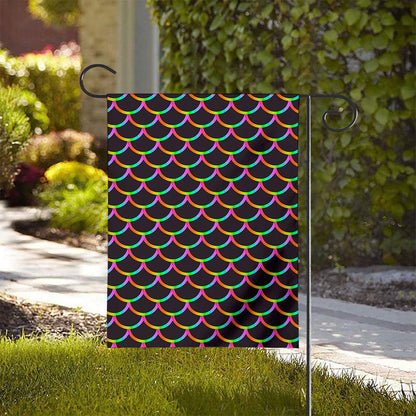 Black Mermaid Scales Pattern Print House Flag