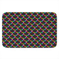 Black Mermaid Scales Pattern Print Indoor Door Mat