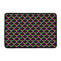 Black Mermaid Scales Pattern Print Kitchen Mat
