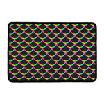 Black Mermaid Scales Pattern Print Kitchen Mat