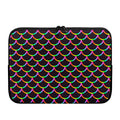 Black Mermaid Scales Pattern Print Laptop Sleeve